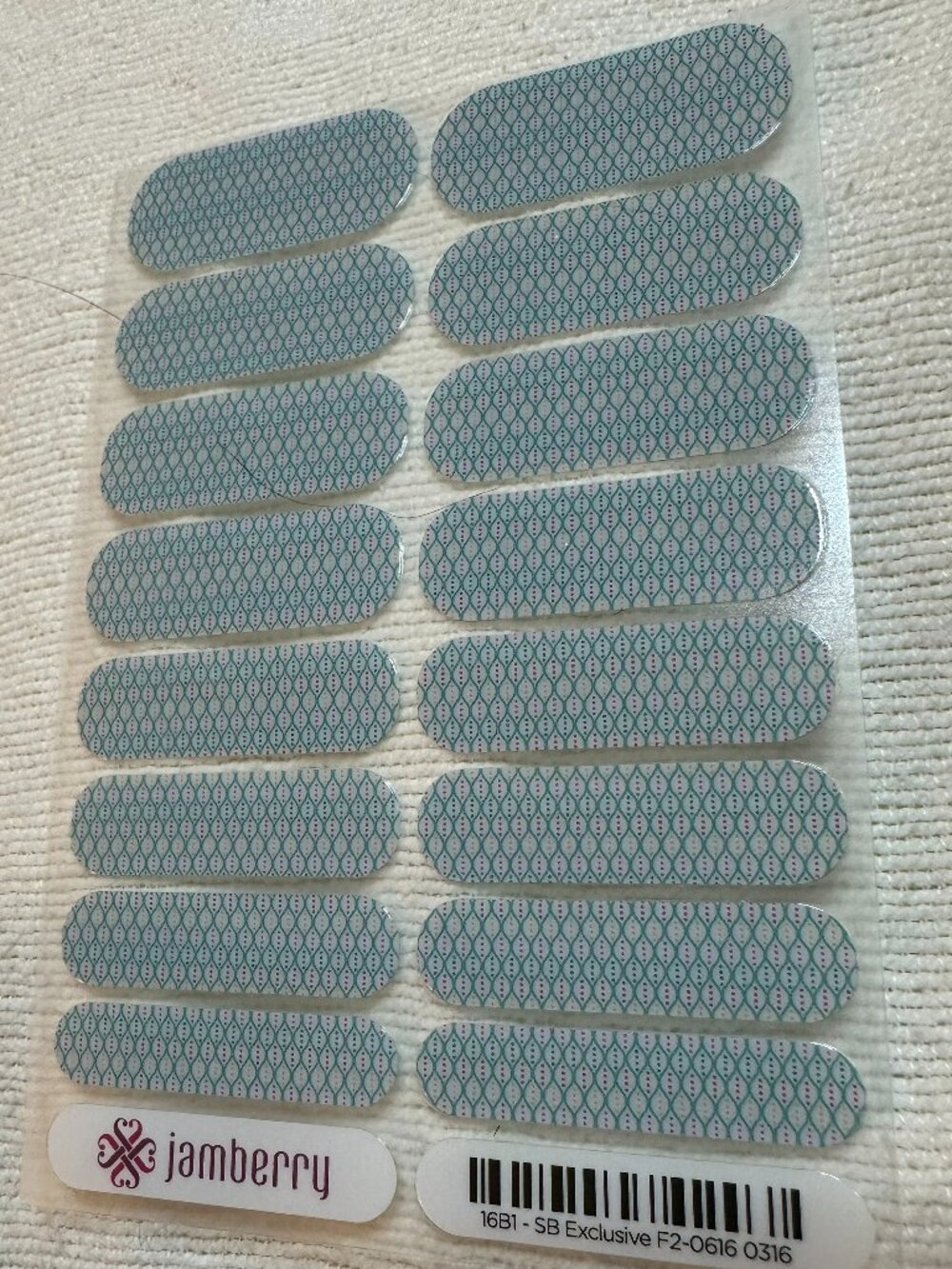 💅Hard to Find Jamberry Nail Wrap, Rare, Blue-Green Pattern, Modern, Art Deco💅